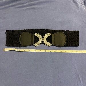 Elegant Black and Rhinestones Women's Belt